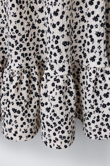 SMALL FLORAL PRINT DRESS - Ecru / Black by Zara - Image 3