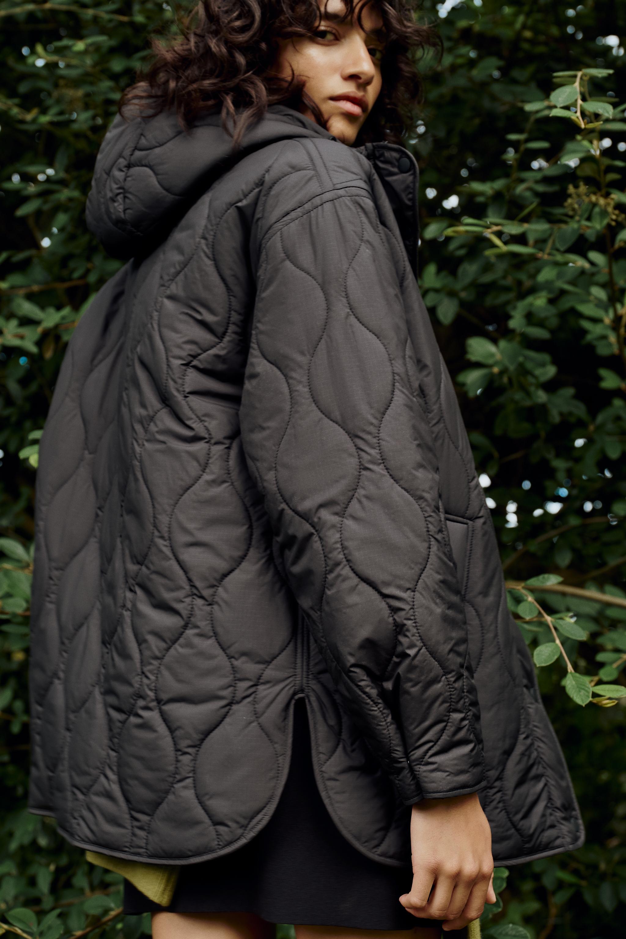 HOODED PUFFER JACKET Black ZARA United Kingdom