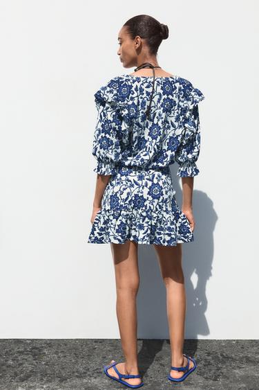FLORAL PRINT DRESS - Blues by Zara - Image 3