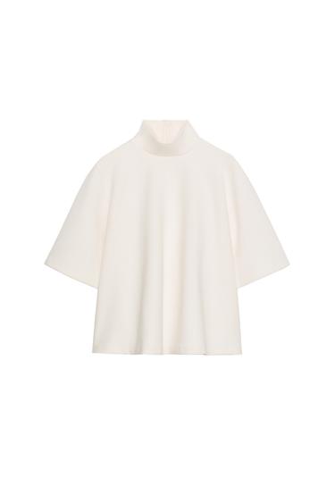 TOP CUELLO SUBIDO INTERLOCK - Crudo de Zara