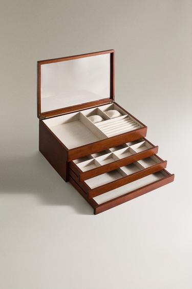 LARGE WOODEN JEWELLERY BOX - Brown by Zara