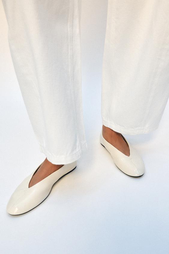 LEATHER BALLET FLATS from Zara - $79.90