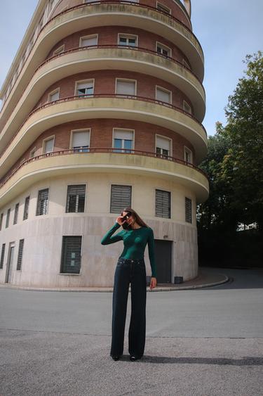 LONG SLEEVE T-SHIRT - Bottle green by Zara - Image 0