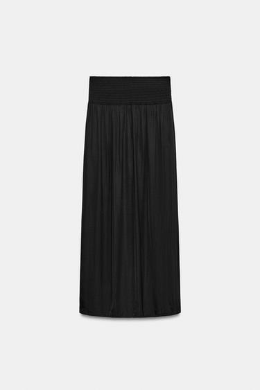 JUPE LONGUE SATINÉE À OUVERTURE - Noir de Zara - Image 6