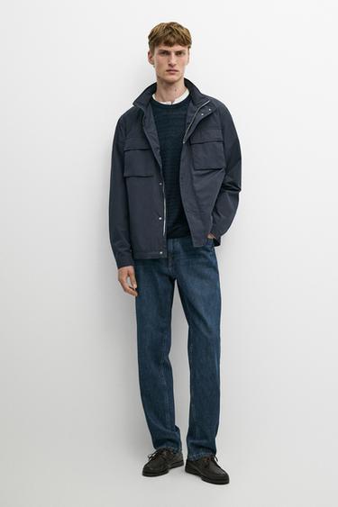 Zara Technical fabric jacket with pocket details - Blue