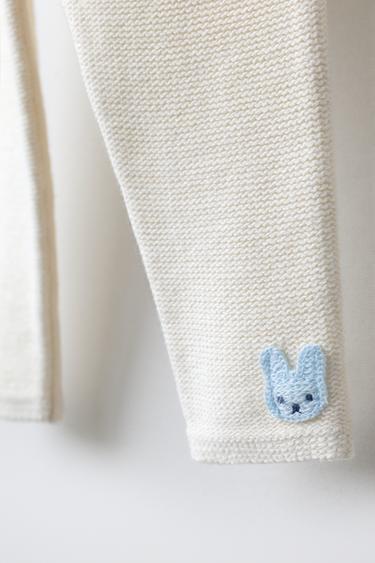 KNIT TROUSERS WITH BUNNY PATCH - Ecru by Zara - Image 3