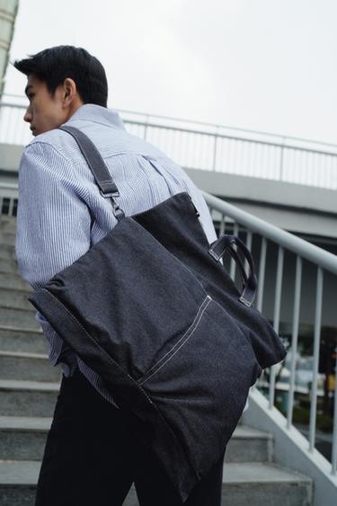 Zara 丹寧托特包 - 藍色