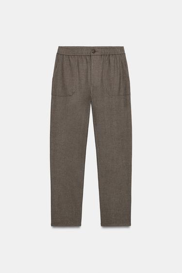 ELASTIC-WAIST PANTS — brown vigore 2
