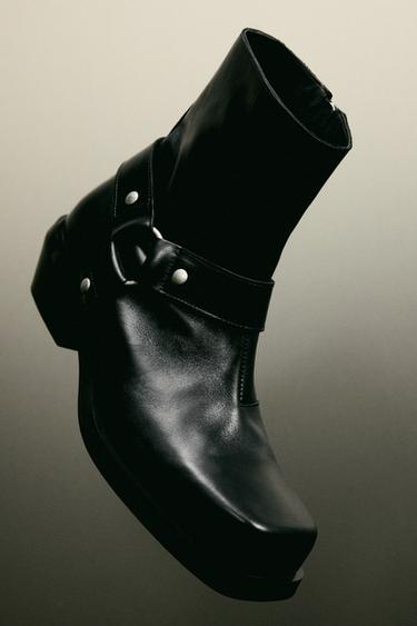 BỐT DA PHỐI DÂY ĐAI - Đen từ Zara
