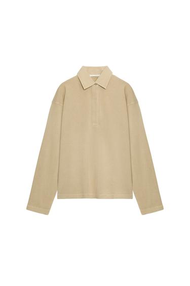 POLO OVERSIZE PAMBUKU - Ngjyrë toke nga Zara
