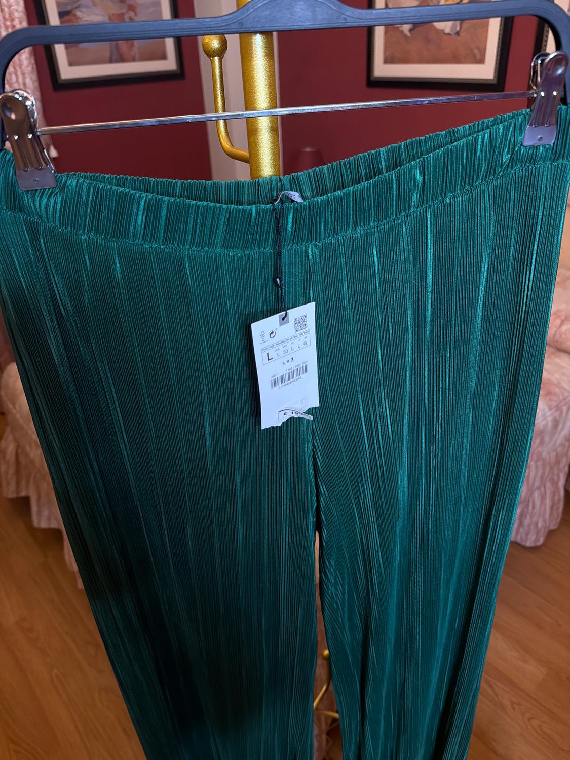 FINELY PLEATED PALAZZO TROUSERS - Image 3
