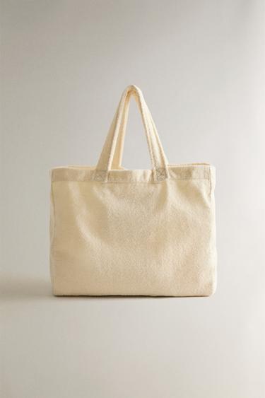 LARGE TERRY BEACH BAG - Ivory by Zara