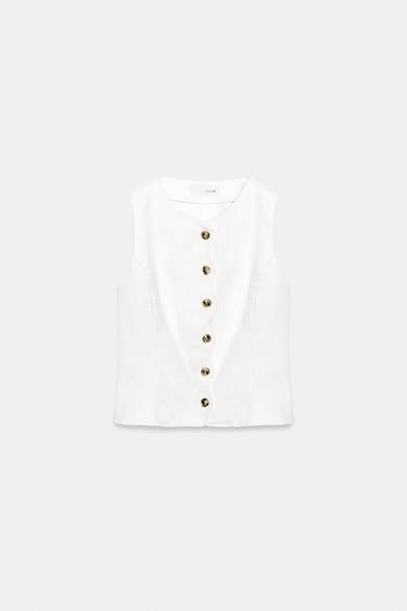 Z1975 WAVY FINISH TOP - White by Zara - Image 6