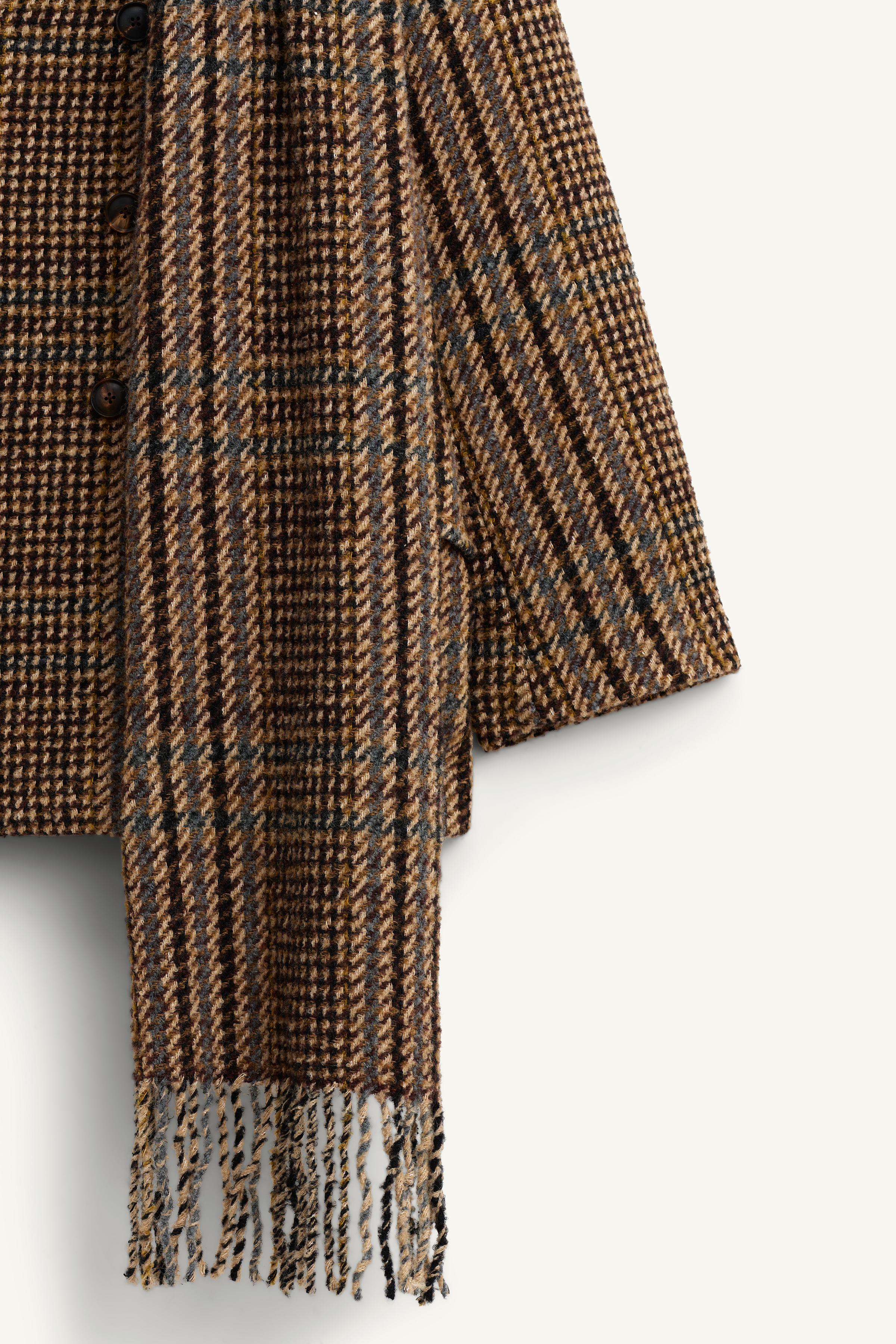 LIMITED EDITION PLAID SHORT COAT WITH SCARF