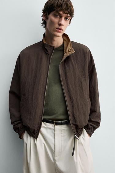 REVERSIBLE FLUID BOMBER JACKET - Brown by Zara - Image 4