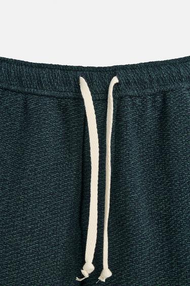 TEXTURED REGULAR FIT BERMUDA SHORTS - Blue / Green by Zara - Image 7