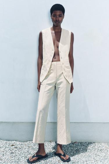 БРЮКИ СО СТРЕЛКАМИ — ZW COLLECTION — ЭКРЮ от Zara — изображение 0