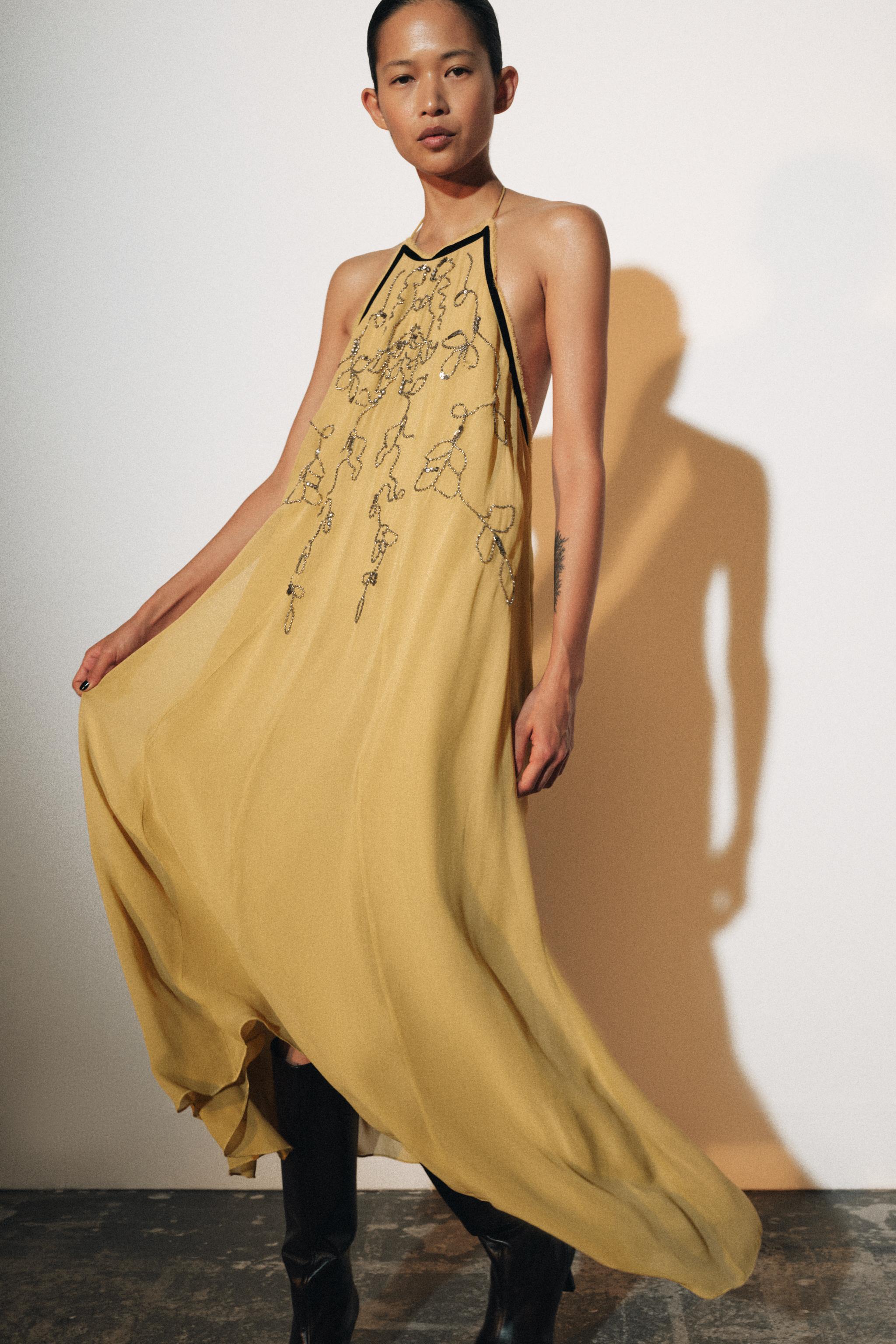 ZW COLLECTION BEADED EMBROIDERED DRESS