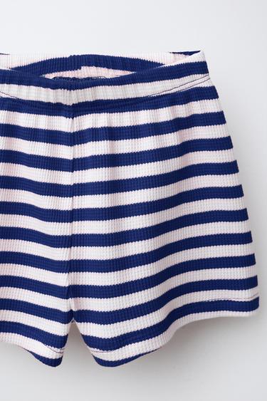 ENSEMBLE GAUFRÉ T-SHIRT ET BERMUDA À RAYURES - Bleu encre de Zara - Image 4