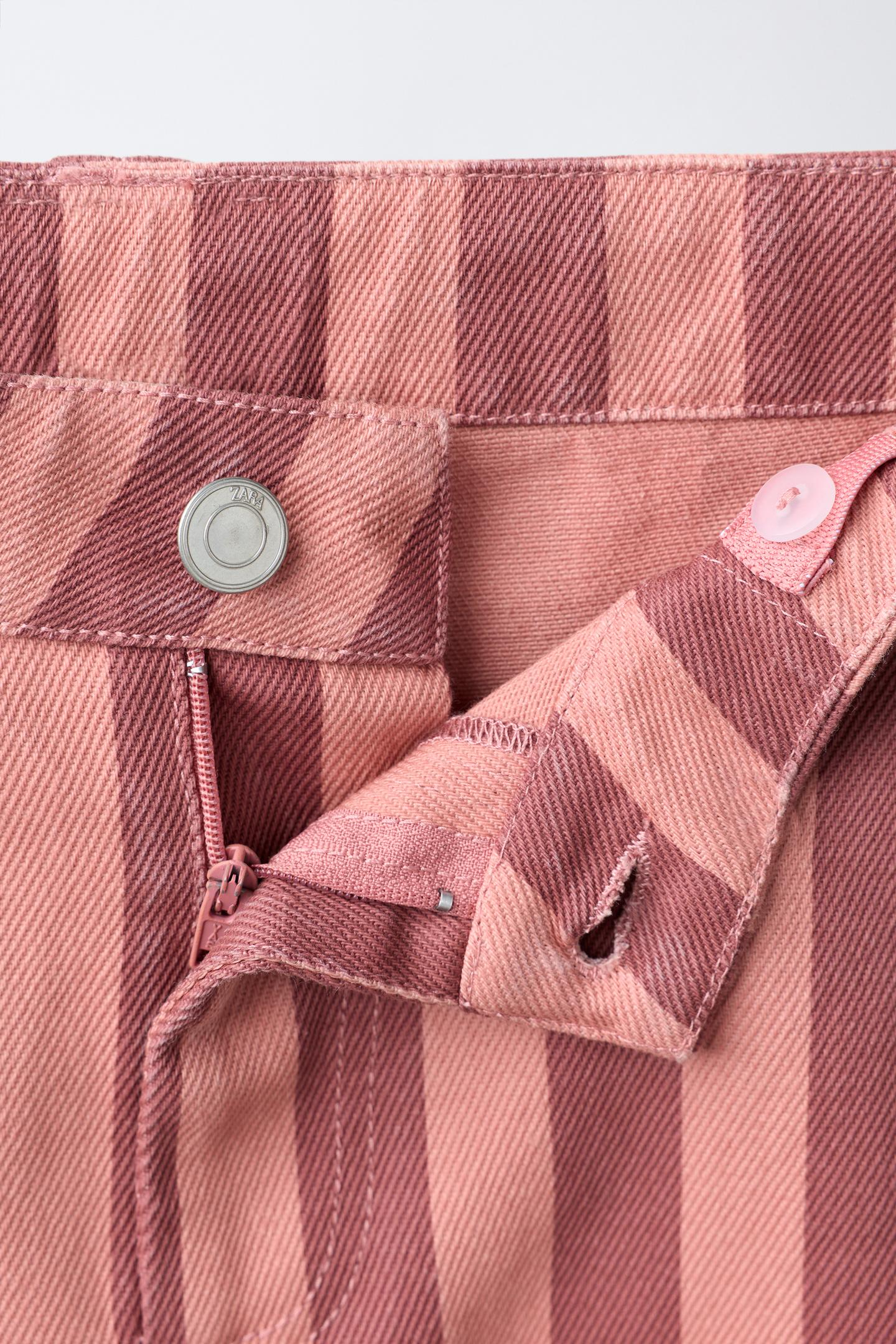 Детские брюки Zara Striped Barrel, цвет: Розовый — фото 3