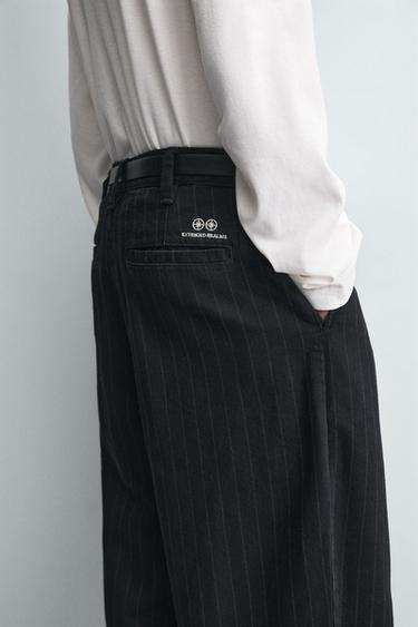 PANTALON BALLON À RAYURES - Bleu de Zara - Image 4