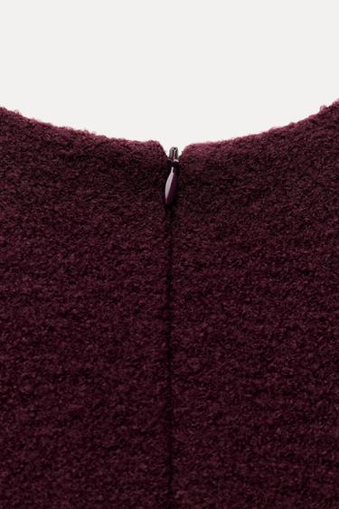 Zara 100% WOOL TOP MINIMAL ZW COLLECTION - Wine