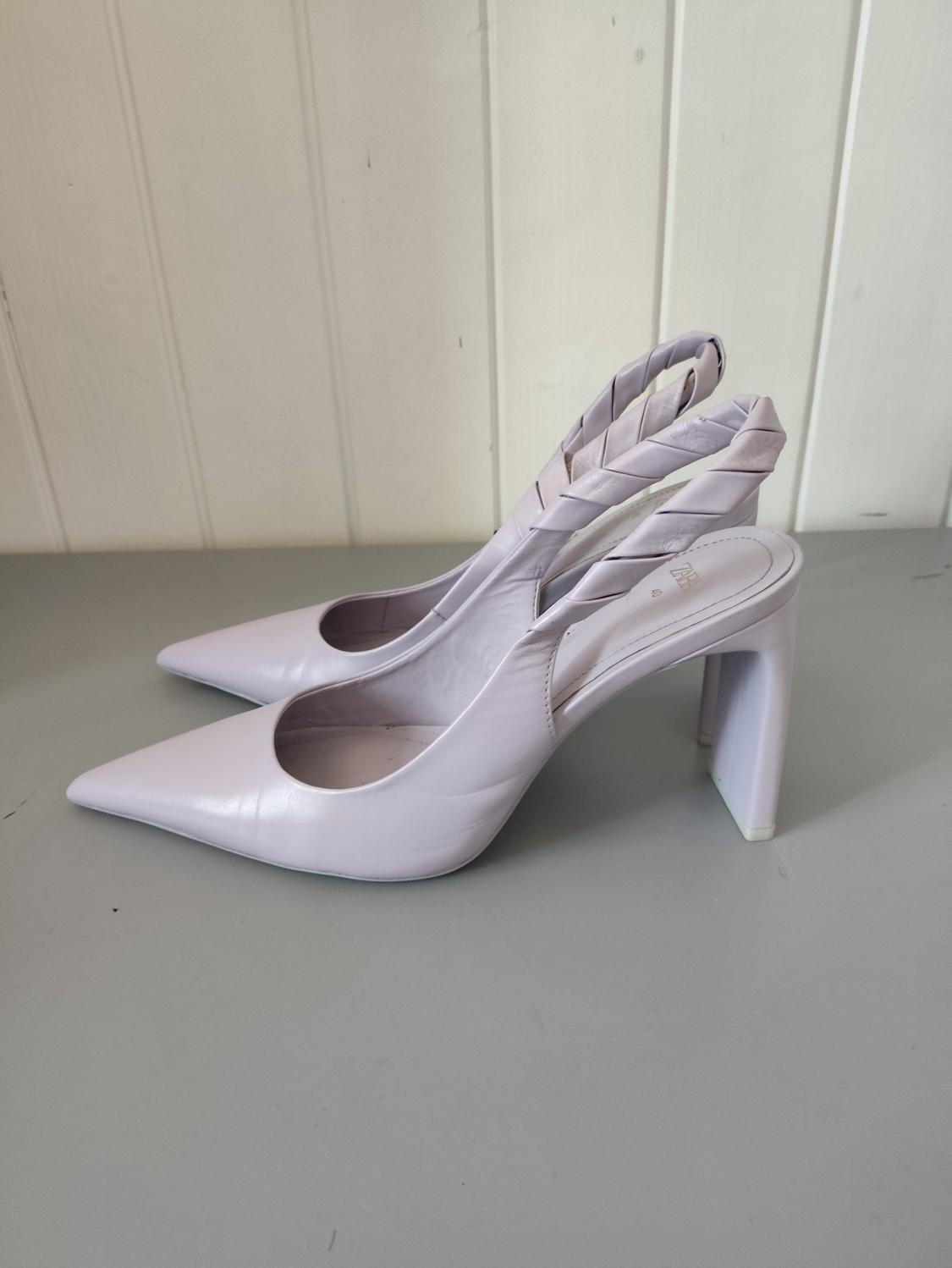 LEATHER BACKLESS HIGH HEEL SHOES - Image 6