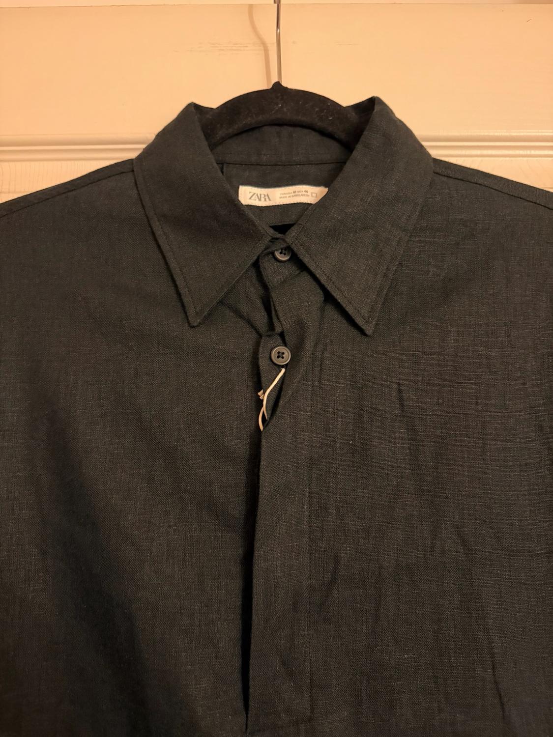 REGULAR FIT LINEN - VISCOSE POLO SHIRT - Image 2