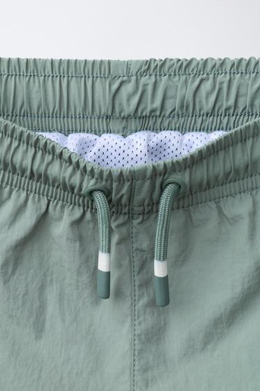 2-6 YEARS / CONTRAST STRIPE SWIM SHORTS - Green by Zara - Image 2