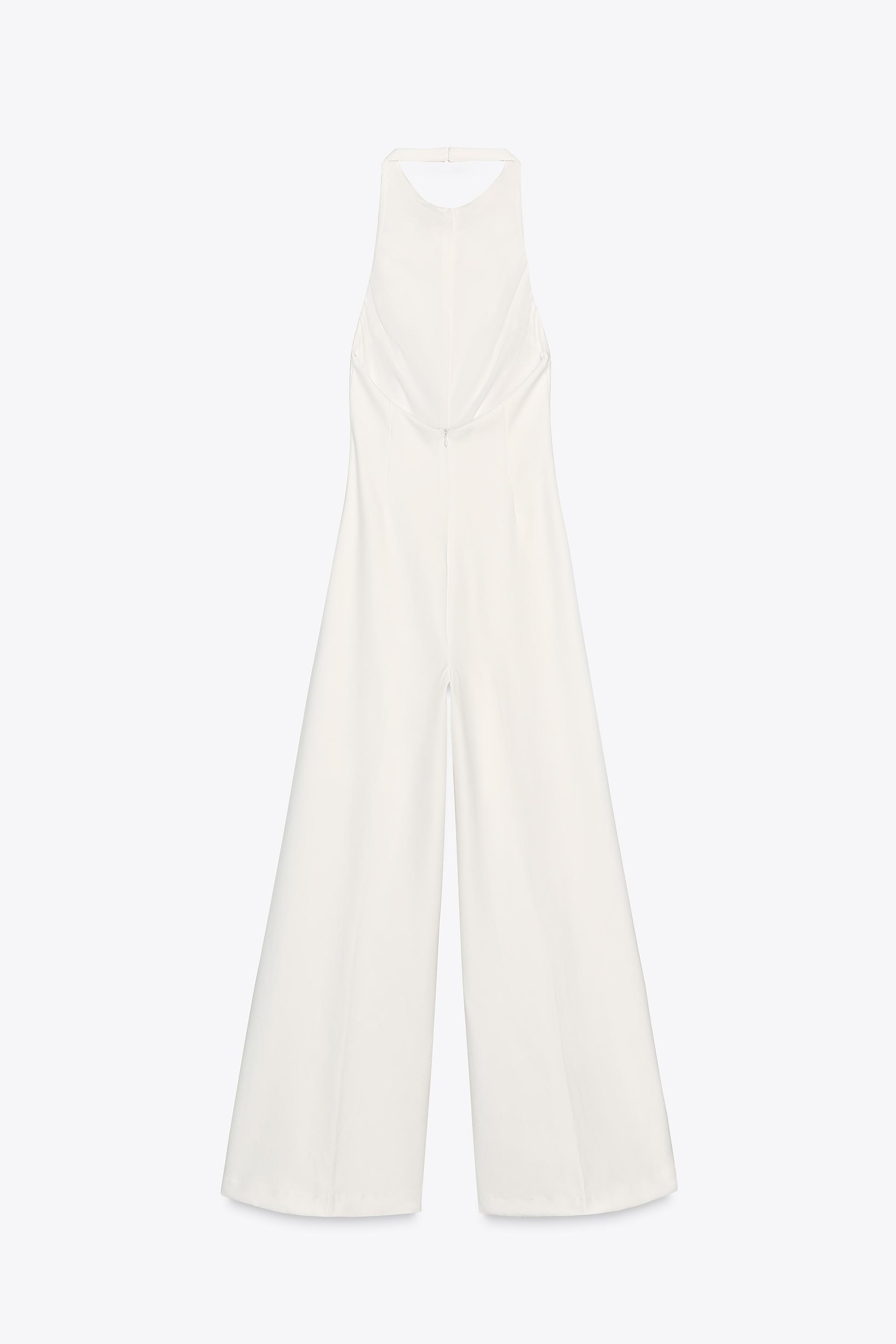 バックオープン ロングジャンプスーツ - ホワイト | ZARA Japan