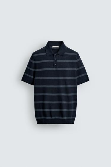 Zaras STICKAD TENNISTRÖJA I REGULAR FIT OCH PIKÉ - Marinblå