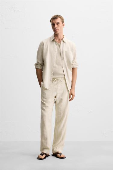 PANTALONS JACQUARD RATLLATS - ratlles de Zara