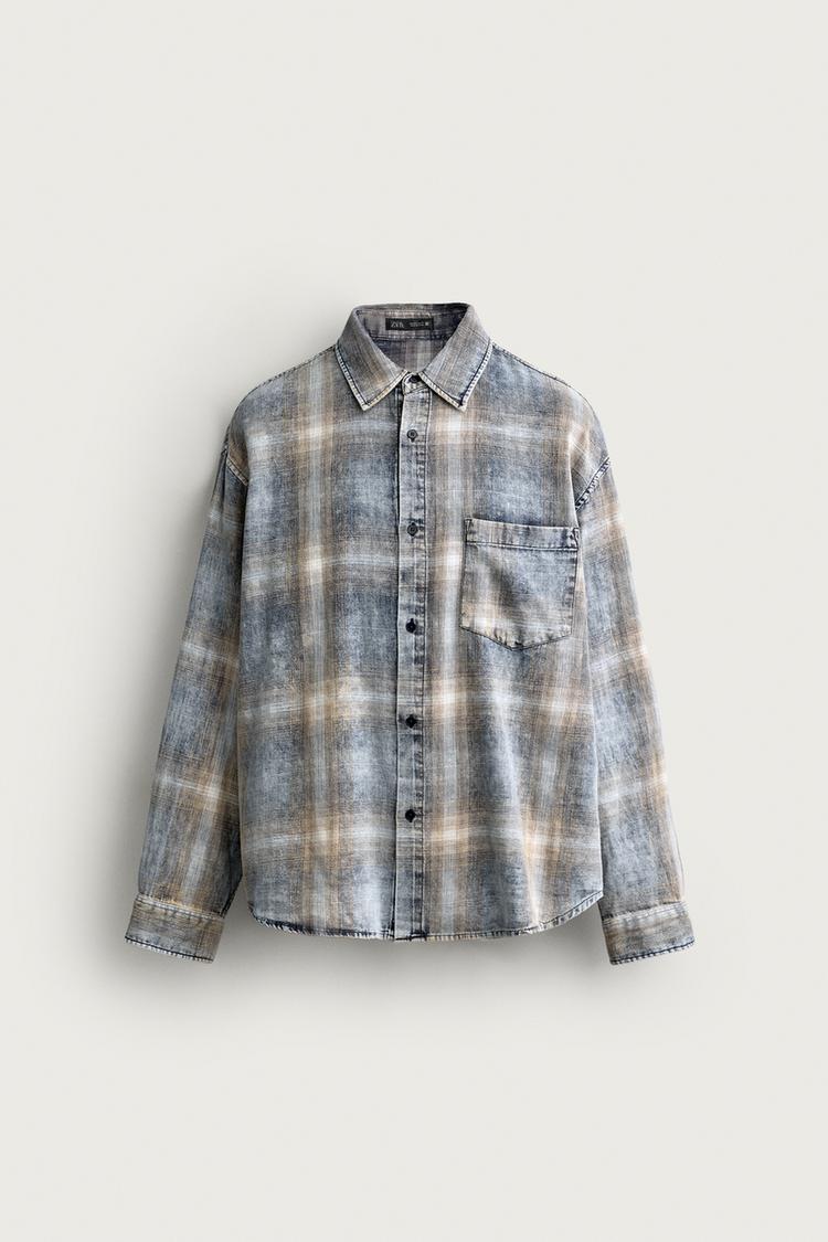 WASHED CHECKS SHIRT