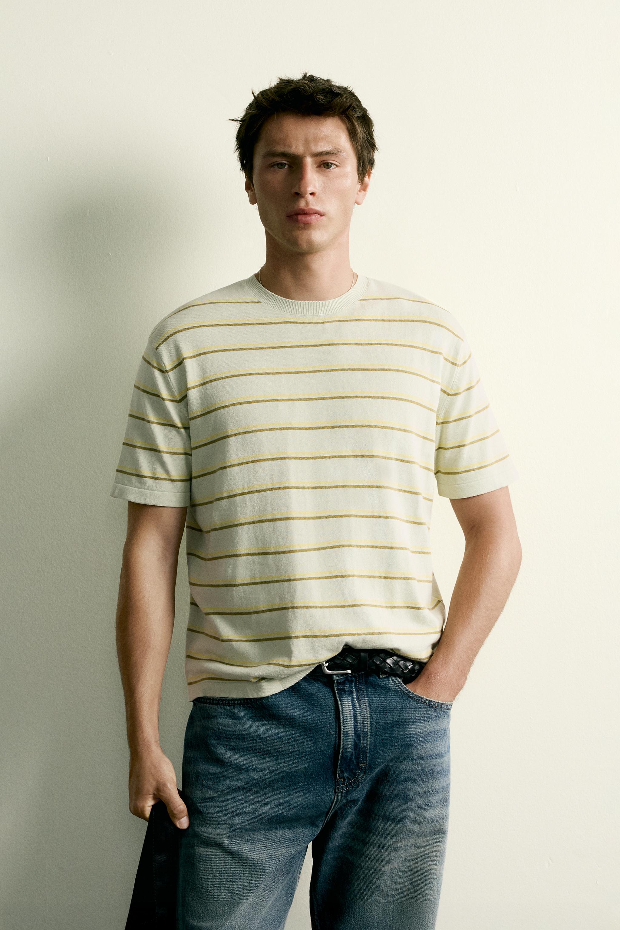 STRIPED REGULAR FIT KNIT T-SHIRT