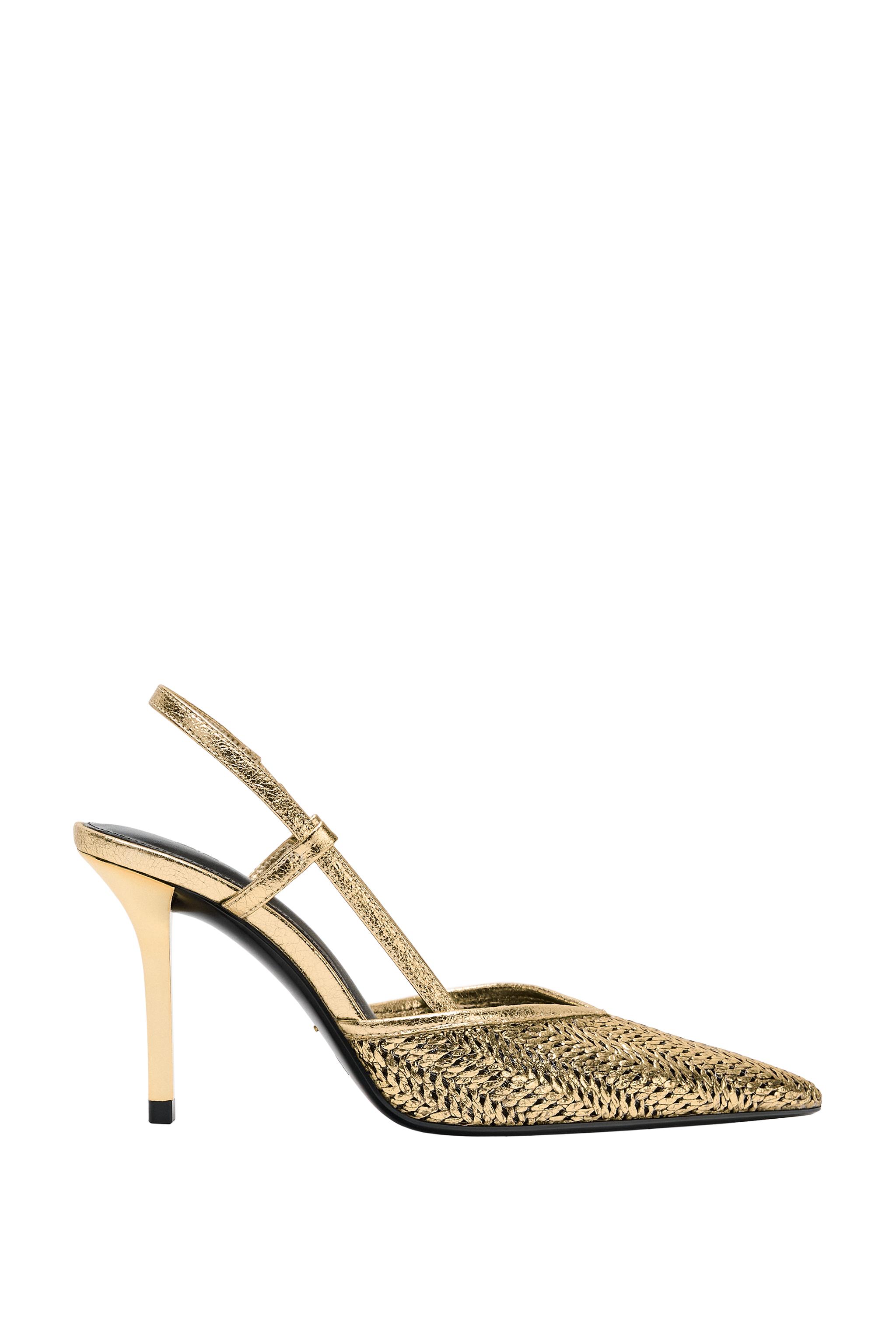 ZAPATO TACÓN METALIZADO EFECTO TRENZADO