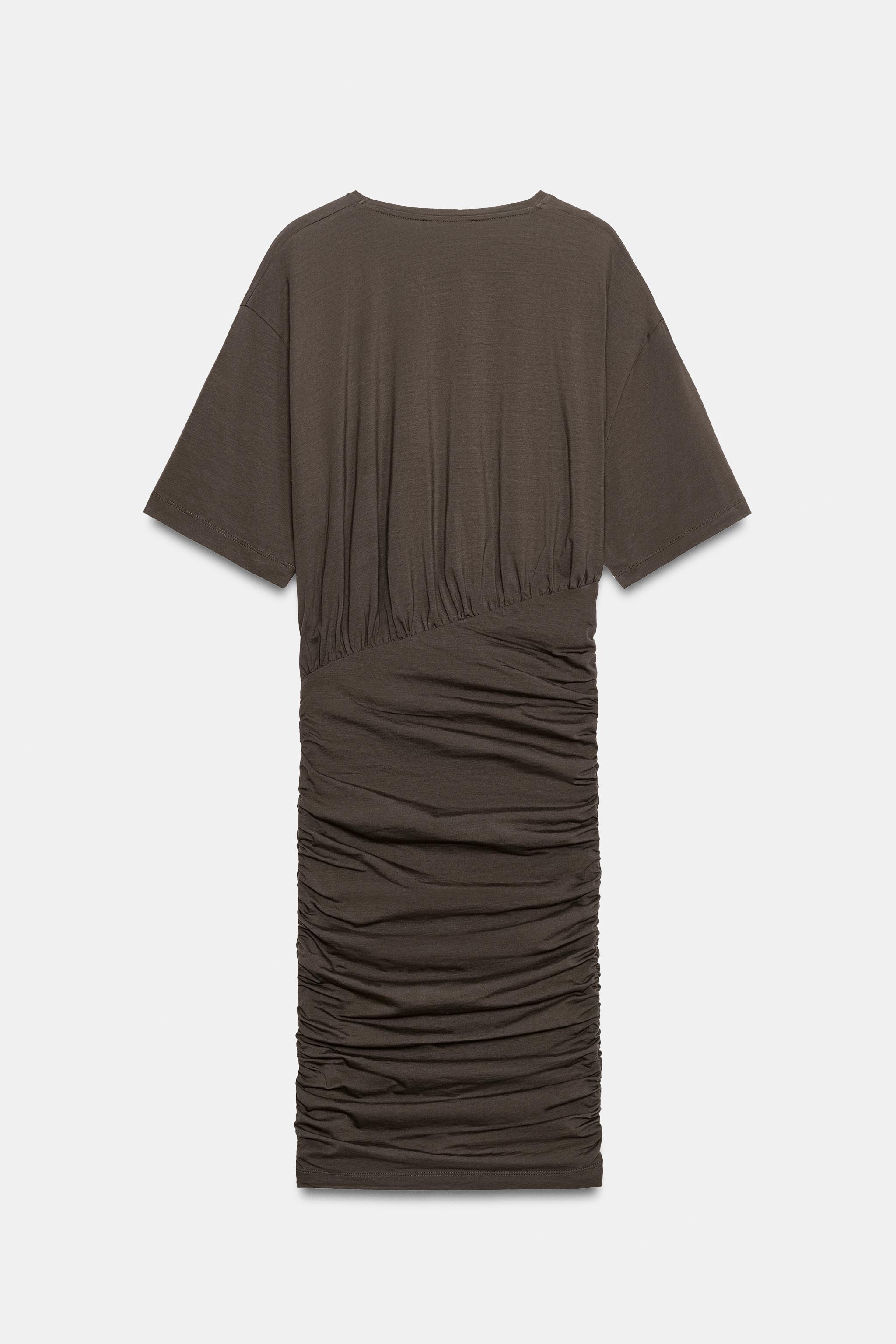 DRAPED SHORT DRESS - Dark khaki | ZARA United States