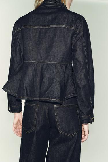 VESTE Z1975 EN DENIM PEPLUM - Bleu de Zara - Image 3