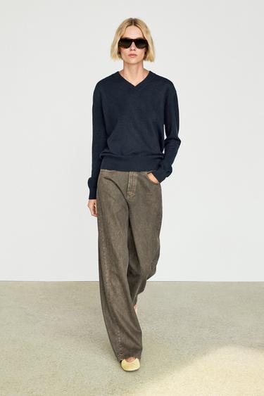 Zara 100% cashmere knit sweater - Deep blue - Image 0