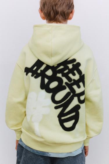 GRAFFITI HOODIE - Light lime green by Zara - Image 5