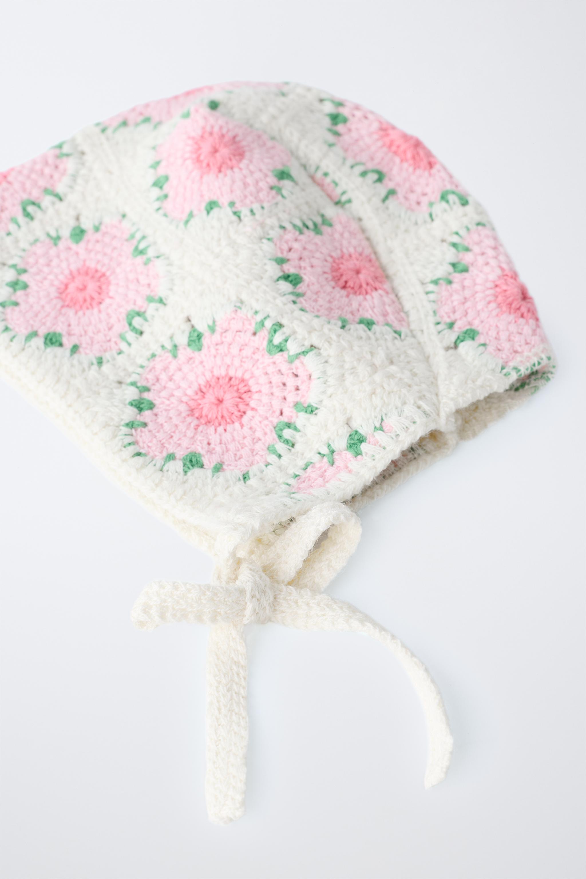 BONNET CROCHET FLEURS