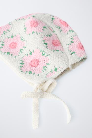 FLORAL CROCHET BONNET - Ecru by Zara - Image 2