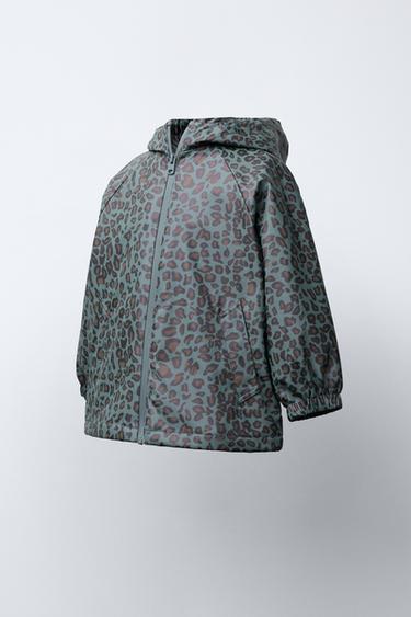 RUBBERISED ANIMAL PRINT WATER-RESISTANT RAINCOAT - Petrol blue by Zara - Image 1