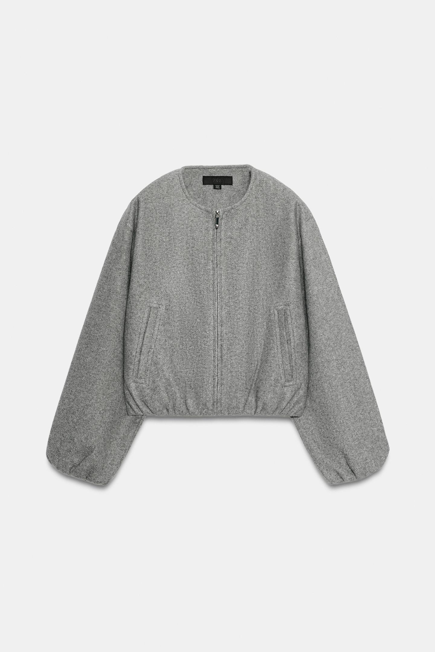 Женская куртка Zara Soft Bomber, цвет: Серый — фото 3