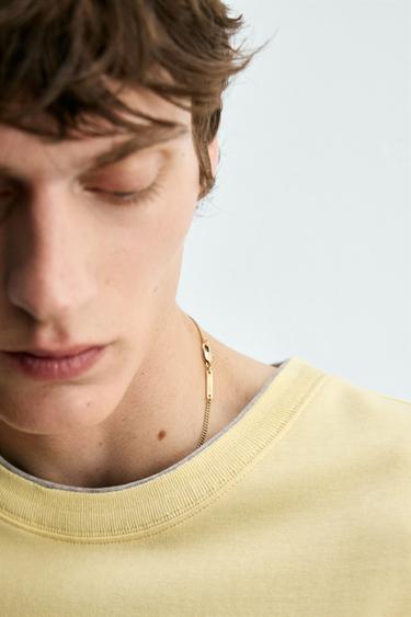 CONTRAST MOCK LAYER T-SHIRT - Light yellow by Zara - Image 5