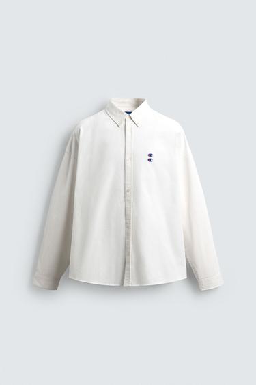 CHAMPION ® X ZARA OXFORD SHIRT WITH PATCHES - White by Zara