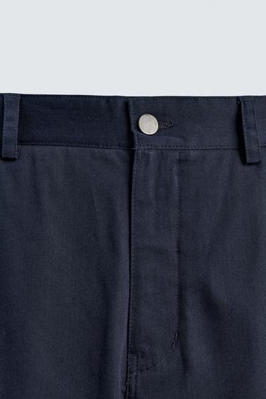 PANTALON WIDE FIT CROPPED - Bleu marine de Zara - Image 7