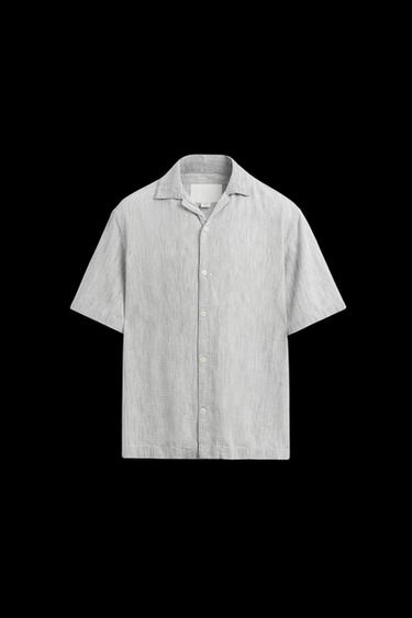 STRIPED JACQUARD SHIRT - Grey by Zara