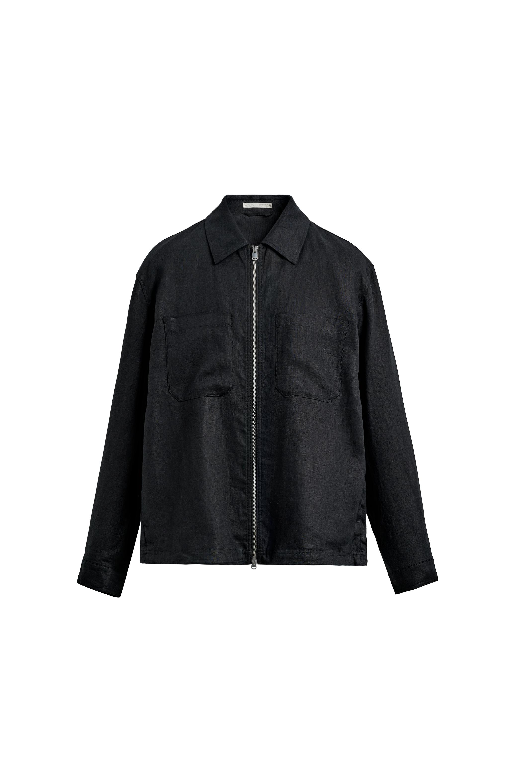 100% LINEN ZIP-UP OVERSHIRT - Light beige | ZARA United States