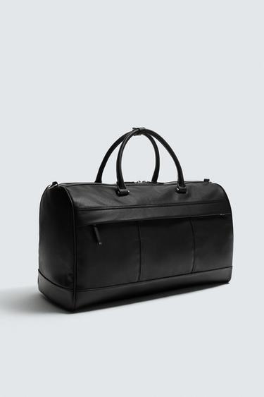 Zara TEXTURED TRAVEL BAG - Black