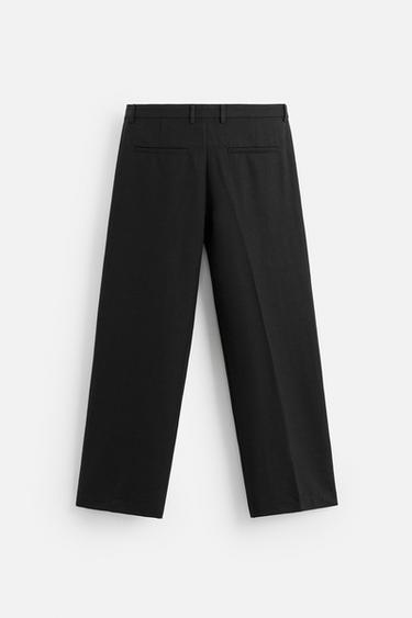 PANTALON COUPE DÉCONTRACTÉE À PLIS - Noir de Zara - Image 6